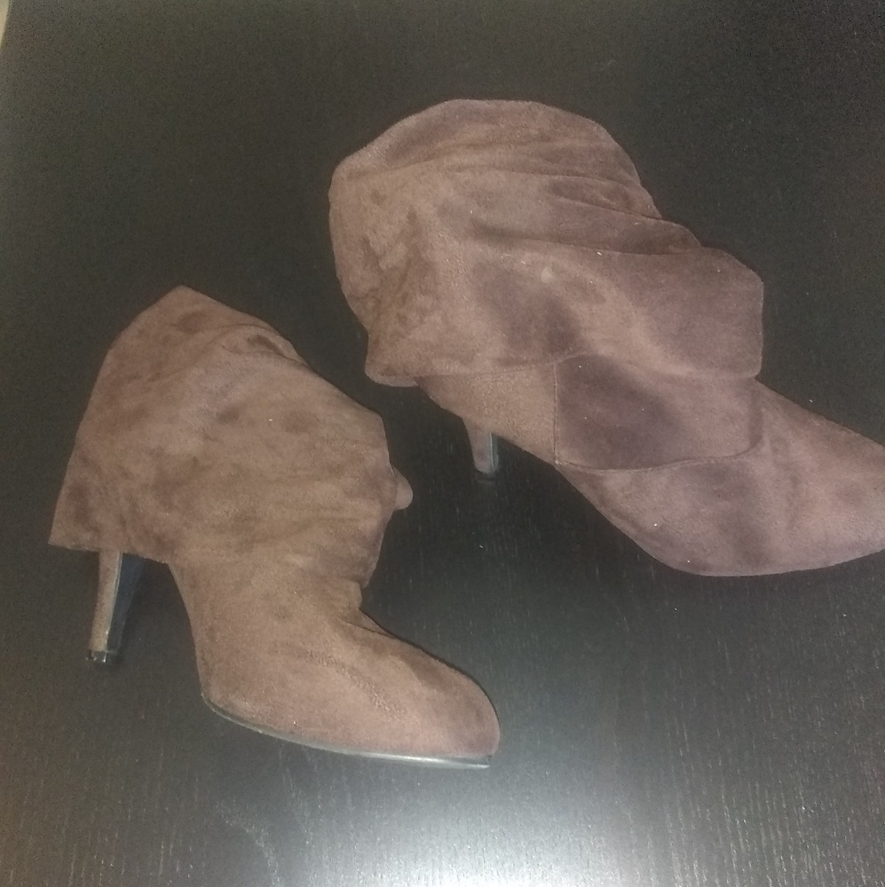 Brown suede boots